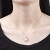 Wholesale Women's Double Sided Four Leaf White Fritillary 925 Sterling Silver Necklace With 18K Rose Gold Electroplated Finish