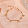 Wholesale Women's Doublelayer Anklet Copper With Flowers And Dragonfly Design
