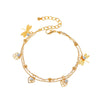Wholesale Women's Doublelayer Anklet Copper With Flowers And Dragonfly Design