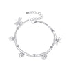 Wholesale Women's Doublelayer Anklet Copper With Flowers And Dragonfly Design
