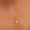 Wholesale Women's Doublelayer Asymmetrical Pearl Light Zircon Necklace With Geometric Pattern Copper Chain And Titanium Steel Pendant Electroplated In 18K Gold Color Preservation
