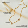 Wholesale Women's Doublelayer Butterfly Stainless Steel 18K Gold Electroplated Geometric Necklace
