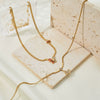 Wholesale Women's Doublelayer Butterfly Stainless Steel 18K Gold Electroplated Geometric Necklace