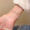 Wholesale Women's Doublelayer Copper Frosted Ball Star Shape Electroplated Bracelet