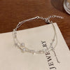 Wholesale Women's Doublelayer Copper Frosted Ball Star Shape Electroplated Bracelet