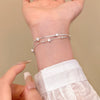 Wholesale Women's Doublelayer Copper Frosted Ball Star Shape Electroplated Bracelet