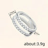 Wholesale Women's Doublelayer Geometric Copper Ring With Micropaved Zircon Chic Style