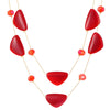Wholesale Women's Doublelayer Geometric Resin And 18K Gold Electroplated Heart Crystal Sweater Necklace