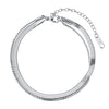 Wholesale Women's Doublelayer Geometric Snake Bone Box Chain Stainless Steel Bracelet With Real Gold Plating And Original Design