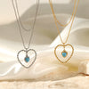 Wholesale Women's Doublelayer Heartshaped Ball Chain Stainless Steel And Titanium Steel Necklace With Geometric Pattern And Electroplated Design