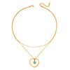 Wholesale Women's Doublelayer Heartshaped Ball Chain Stainless Steel And Titanium Steel Necklace With Geometric Pattern And Electroplated Design