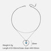 Wholesale Women's Doublelayer Heartshaped Ball Chain Stainless Steel And Titanium Steel Necklace With Geometric Pattern And Electroplated Design