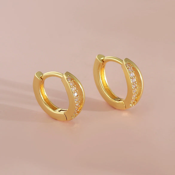 Wholesale Women's Doublelayer Hollow Geometric Copper Hoop Earrings With Electroplating