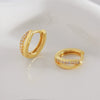 Wholesale Women's Doublelayer Hollow Geometric Copper Hoop Earrings With Electroplating