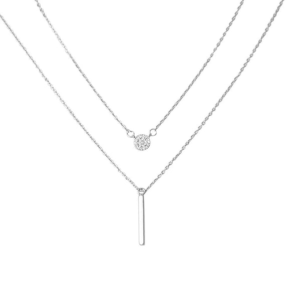 Wholesale Women's Doublelayer Ins Style Simple Square Pendant Stacked Clavicle Chain Necklace Alloy Geometric Electroplating