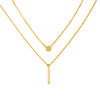 Wholesale Women's Doublelayer Ins Style Simple Square Pendant Stacked Clavicle Chain Necklace Alloy Geometric Electroplating