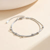 Wholesale Women's Doublelayer Square Stainless Steel Bracelet With Geometric Pattern And Real Gold Plating