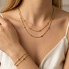 Wholesale Women's Doublelayer Square Stainless Steel Bracelet With Geometric Pattern And Real Gold Plating