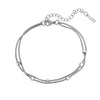 Wholesale Women's Doublelayer Square Stainless Steel Bracelet With Geometric Pattern And Real Gold Plating