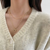 Wholesale Women's Doublelayer Stacked Geometric Square Titanium Steel Necklace With Electroplating In Light Luxury Style