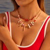 Wholesale Women's Doublelayer Stainless Steel Geometric Jewelry Necklace With Electroplating Design