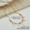 Wholesale Women's Doublelayer Stainless Steel Geometric Jewelry Necklace With Electroplating Design