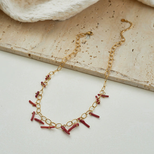 Wholesale Women's Doublelayer Stainless Steel Geometric Jewelry Necklace With Electroplating Design