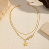 Wholesale Women's Doublelayer Star Stainless Steel Electroplated Necklace Ins Style Niche Design Clavicle Chain Jewelry