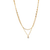 Wholesale Women's Doublelayer Ultrashiny Single Diamond Titanium Steel Drop Shape Electroplated Water Wave Chain Necklace Fashion Simple Minimalist Accessory