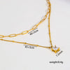 Wholesale Women's Doublelayered Adjustable Clavicle Gold Electroplated Stainless Steel Threedimensional Square Diamond Pendant Cross Chain Necklace With Niche Ins Geometric Design