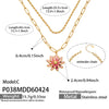 Wholesale Women's Doublelayered Collarbone Chain Necklace With Oildrip Daisy Flower And Geometric Pendant Stainless Steel 18K Gold Plated Light Luxury Style
