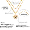 Wholesale Women's Doublelayered Collarbone Chain Necklace With Oildrip Daisy Flower And Geometric Pendant Stainless Steel 18K Gold Plated Light Luxury Style