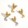Wholesale Women's Doublelayered Heartshaped Stainless Steel Earrings With Pvd Furnace Vacuum Real Gold Plating