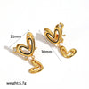 Wholesale Women's Doublelayered Heartshaped Stainless Steel Earrings With Pvd Furnace Vacuum Real Gold Plating