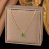 Wholesale Women's Doublelayered Long Necklace With Heart Shape Titanium Steel Pendant Real Gold Plated In The Furnace Oshaped Chain