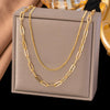 Wholesale Women's Doublelayered Long Necklace With Heart Shape Titanium Steel Pendant Real Gold Plated In The Furnace Oshaped Chain