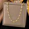 Wholesale Women's Doublelayered Long Necklace With Heart Shape Titanium Steel Pendant Real Gold Plated In The Furnace Oshaped Chain
