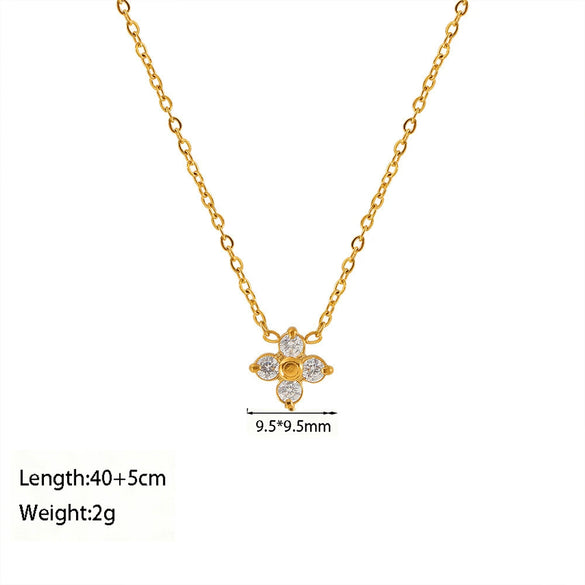 Wholesale Women's Doublelayered Long Necklace With Heart Shape Titanium Steel Pendant Real Gold Plated In The Furnace Oshaped Chain