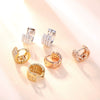 Wholesale Women's Doublerow Ear Buckle Geometric Diamond Zircon Earrings With Electroplating Treatment