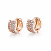 Wholesale Women's Doublerow Ear Buckle Geometric Diamond Zircon Earrings With Electroplating Treatment