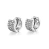 Wholesale Women's Doublerow Ear Buckle Geometric Diamond Zircon Earrings With Electroplating Treatment