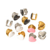 Wholesale Women's Doublesided Love Epoxy Rhinestone Heart Shape Stainless Steel 18K Goldplated Earrings