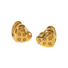 Wholesale Women's Doublesided Love Epoxy Rhinestone Heart Shape Stainless Steel 18K Goldplated Earrings
