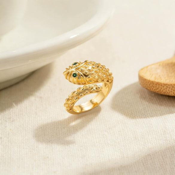 Wholesale Women's Dragon Scale Snakeshaped Open Ring Copper Electroplated Jewelry