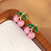 Wholesale Women's Dripping Oil Fruit Shape Stainless Steel Earrings