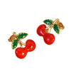 Wholesale Women's Dripping Oil Fruit Shape Stainless Steel Earrings