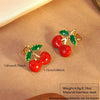 Wholesale Women's Dripping Oil Fruit Shape Stainless Steel Earrings