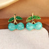 Wholesale Women's Dripping Oil Fruit Shape Stainless Steel Earrings