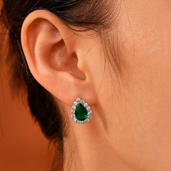 Wholesale Women's Drop Shape Copper Zircon Micropaved Leaf Pattern Electroplated Earrings