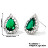 Wholesale Women's Drop Shape Copper Zircon Micropaved Leaf Pattern Electroplated Earrings